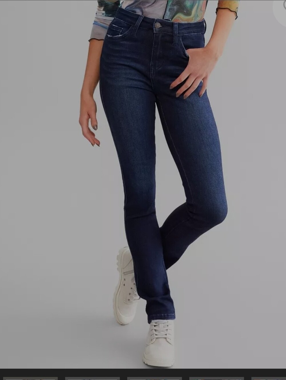 Flying Monkey High Rise Dark Blue Jeans